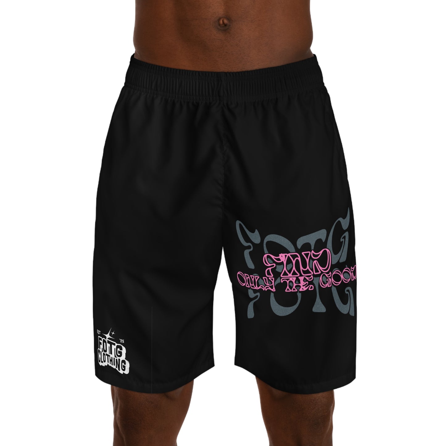 Pink and Black Jogger Shorts