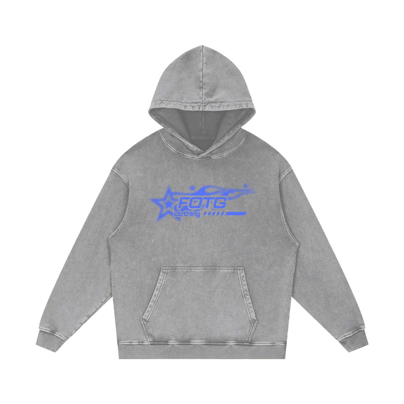Snow Washed Loose Cotton Hoodie