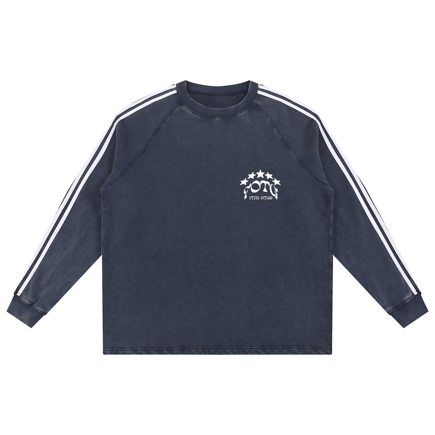 Snow Washed Contrast Tape Sweatshirt