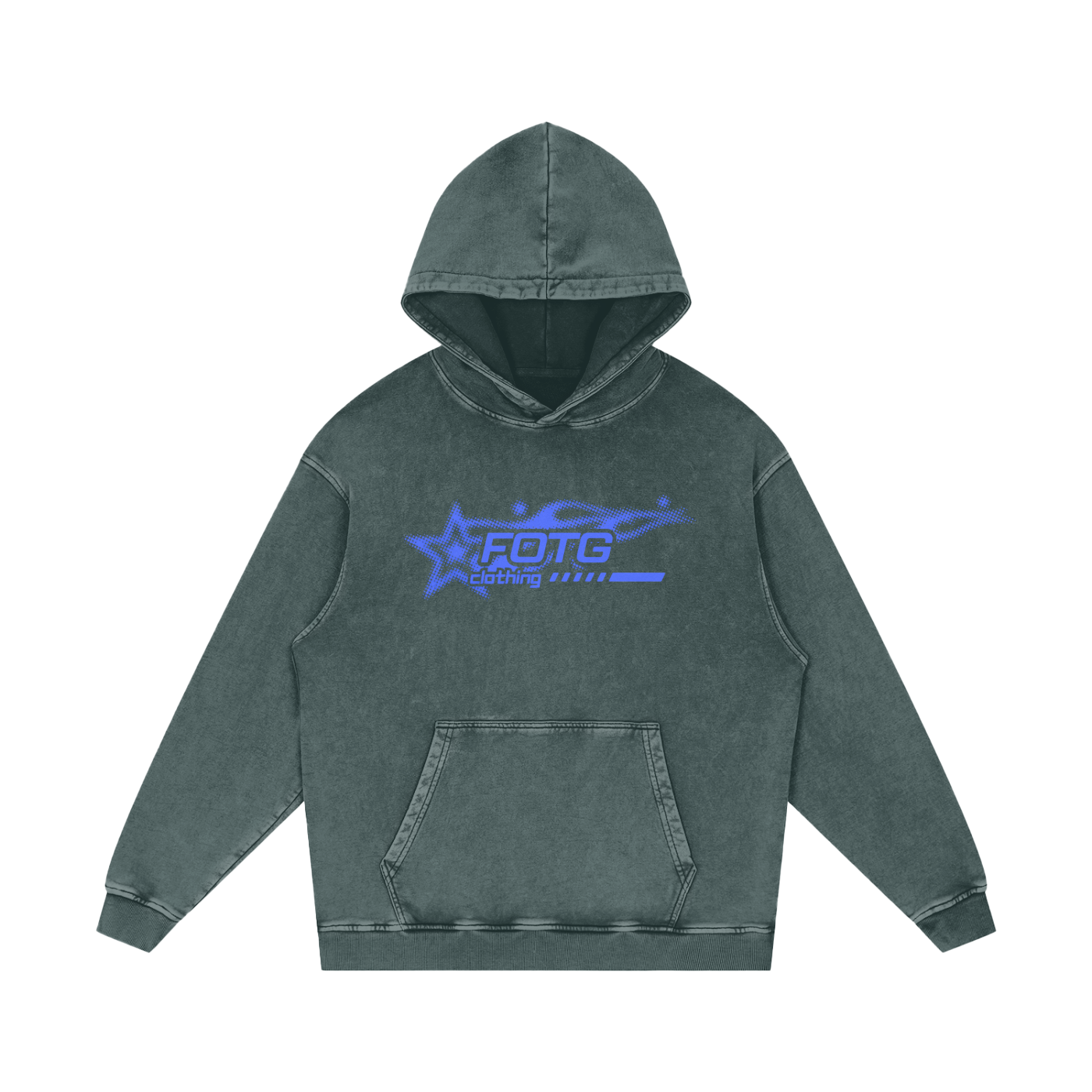 Snow Washed Loose Cotton Hoodie