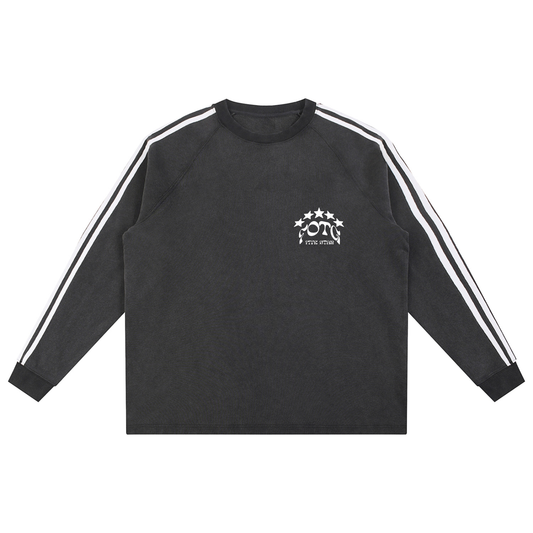 Snow Washed Contrast Tape Sweatshirt