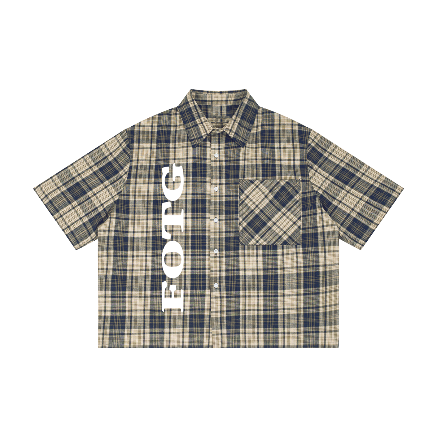 Boxy Unisex Plaid Short Sleeve