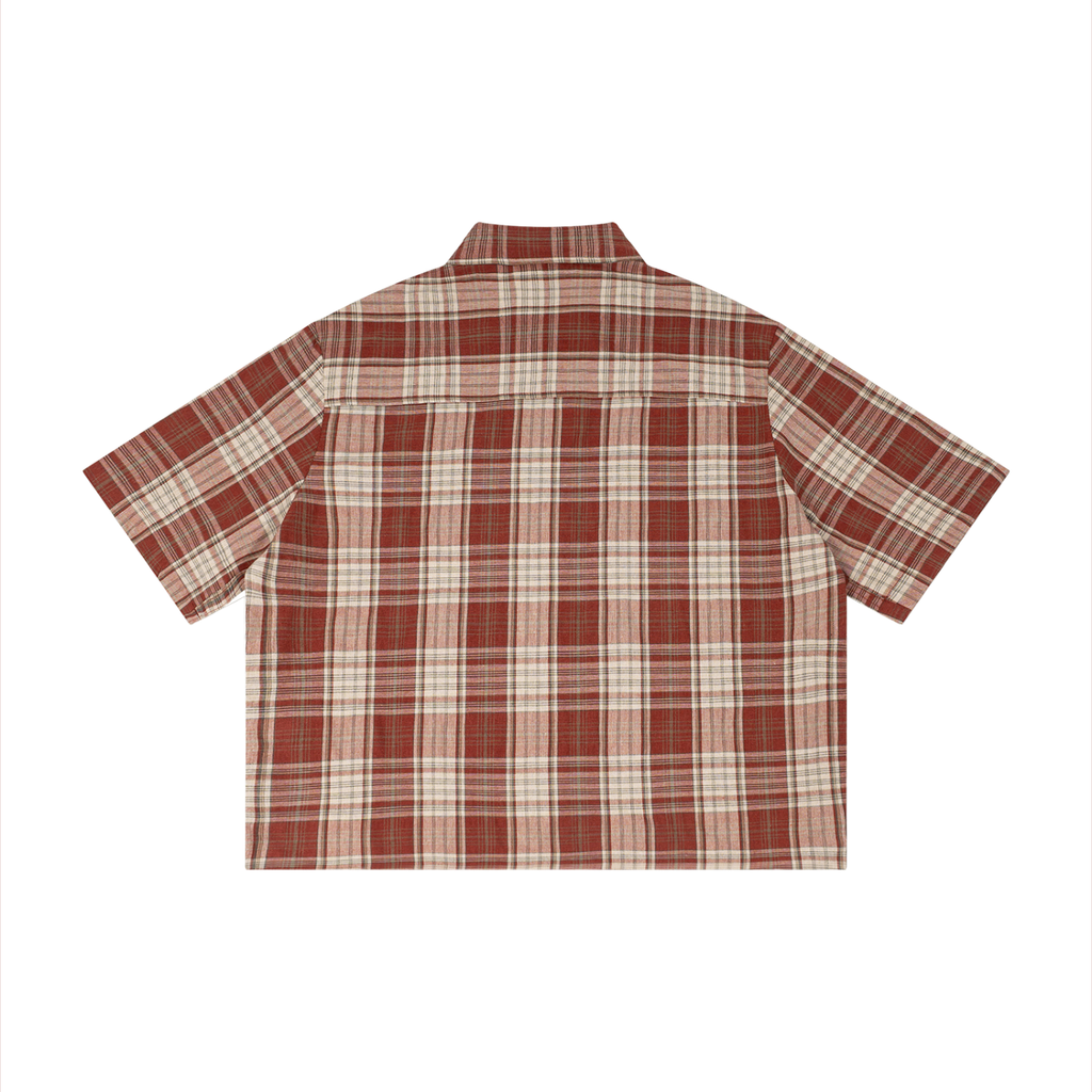 Boxy Unisex Plaid Short Sleeve