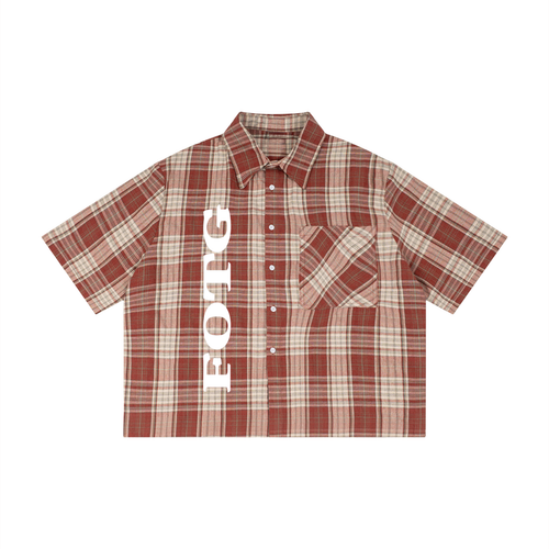 Boxy Unisex Plaid Short Sleeve