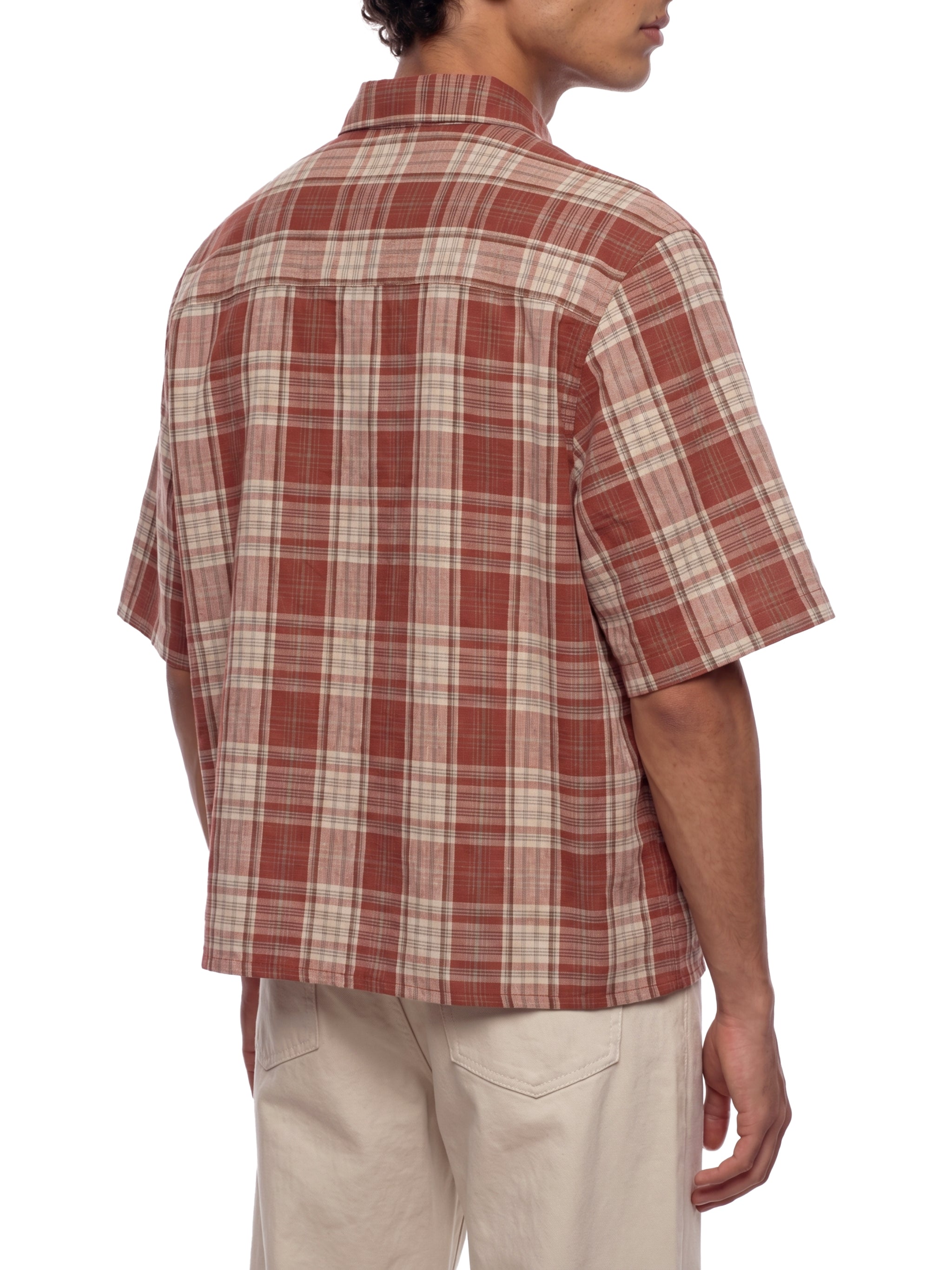 Boxy Unisex Plaid Short Sleeve
