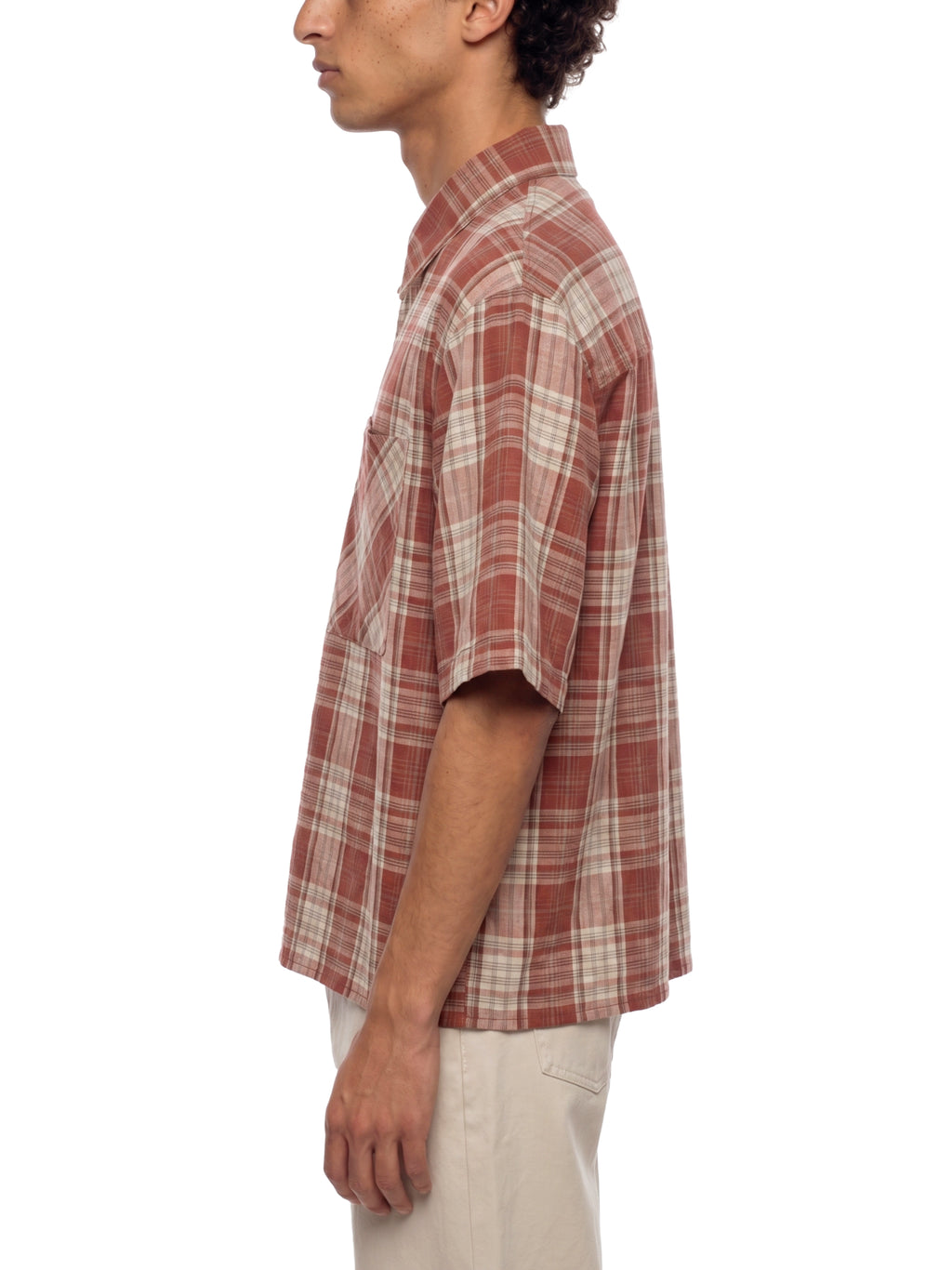 Boxy Unisex Plaid Short Sleeve